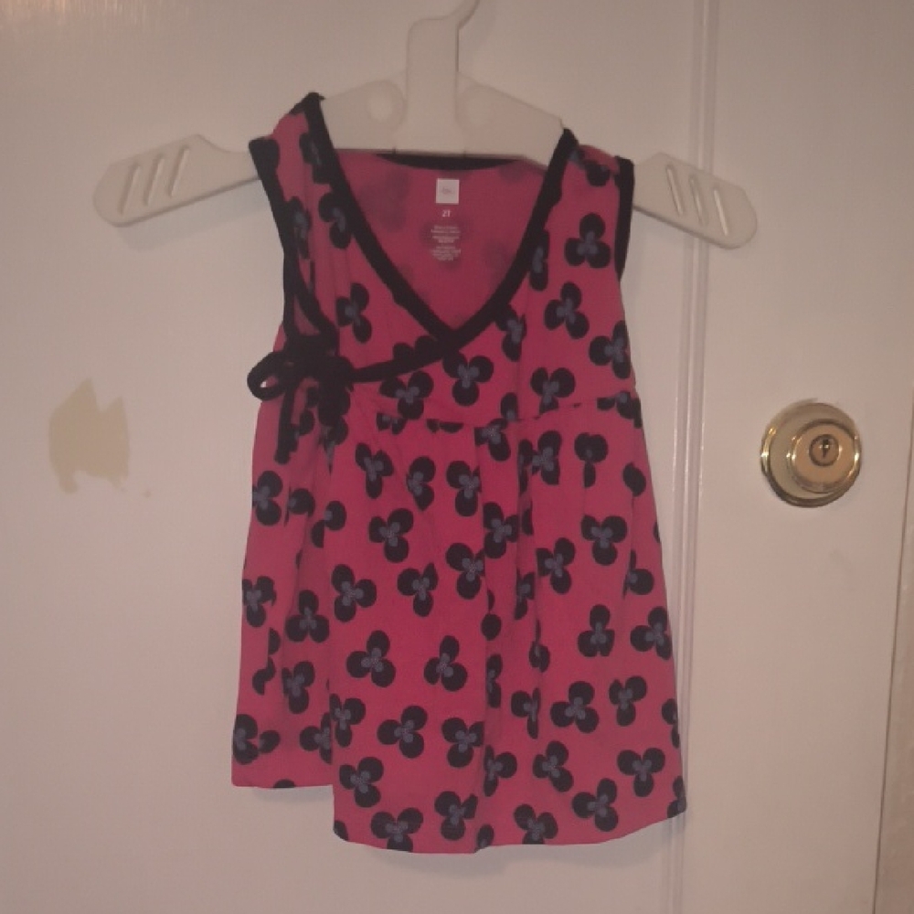 Tea Collection | Pink and Black Floral Dress